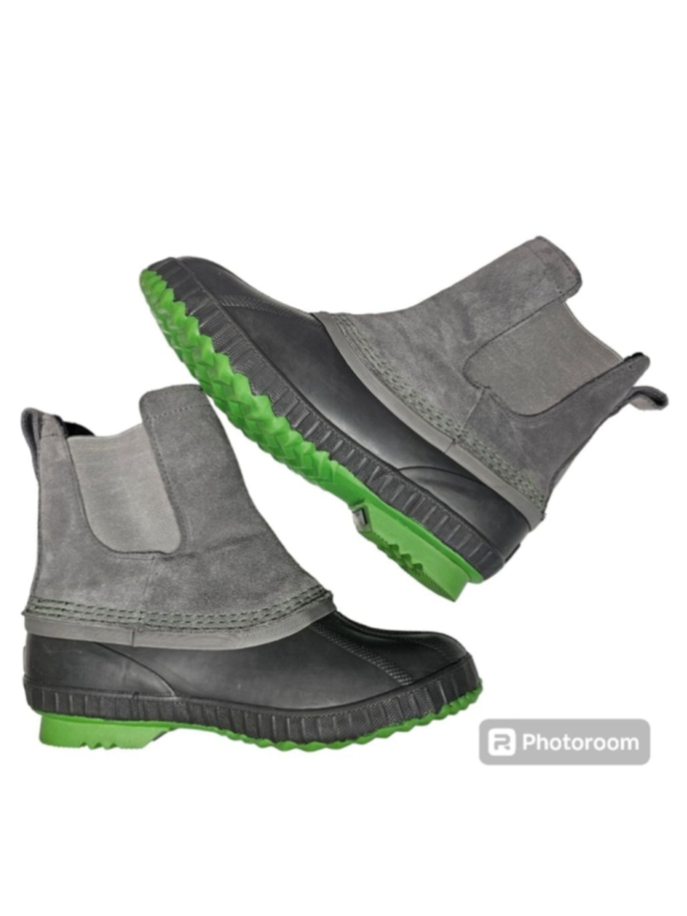 Sorel Cheyanne Gray Suede Rubber Winter Snow Rain Boots Size 4 Youth